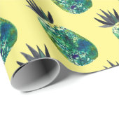 Tropisch anananasepel geel verpakkingspapier cadeaupapier (Rol Hoek)