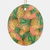 Tropisch anananaseppatroon keramisch ornament (Links)