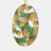 Tropisch anananaseppatroon keramisch ornament (Links)