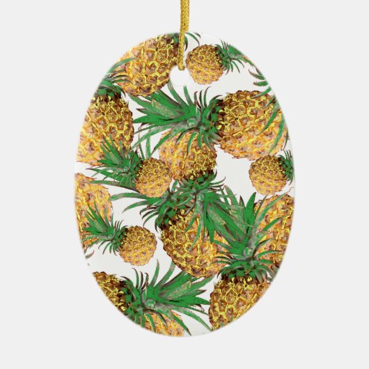 Tropisch anananaseppatroon keramisch ornament (Voorkant)
