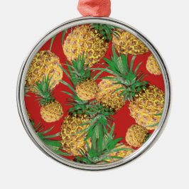 Tropisch anananaseppatroon metalen ornament