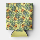 Tropisch anananaseppatroon op geel blikjeskoeler (Voorkant)