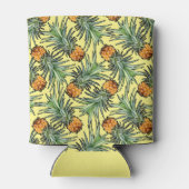 Tropisch anananaseppatroon op geel blikjeskoeler (Achterkant)