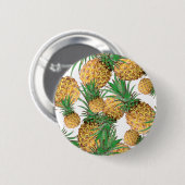 Tropisch anananaseppatroon ronde button 5,7 cm (Voorkant /achterkant)