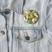 Tropisch anananaseppatroon ronde button 5,7 cm (In situ)