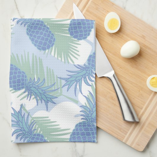 Tropisch anananaseppatroon theedoek (Quarter Fold)