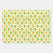 Tropisch anananassapier, set van 3 inpakpapier vel (Voorkant)