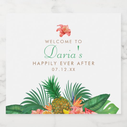 Tropisch anananasselabel bier etiket (Enkel label)