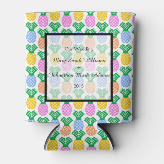 Tropisch anananassepatroon Weddenschap Blikjeskoeler (Voorkant)