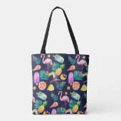 Tropisch anananassolpatroon tote bag (Achterkant)