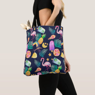 Tropisch anananassolpatroon tote bag