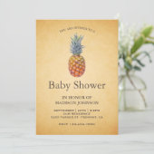  tropisch ananas Baby shower Kaart (Staand voorkant)