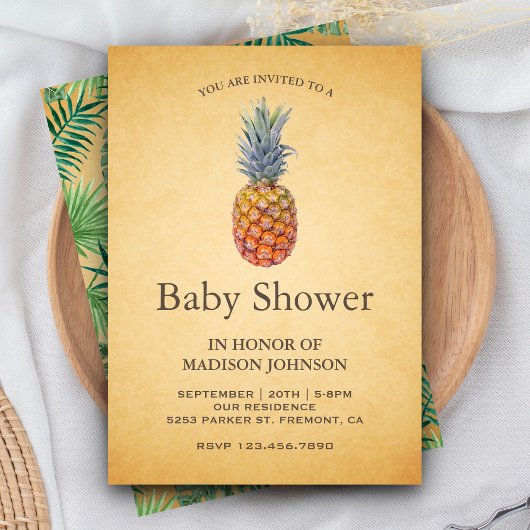  tropisch ananas Baby shower Kaart