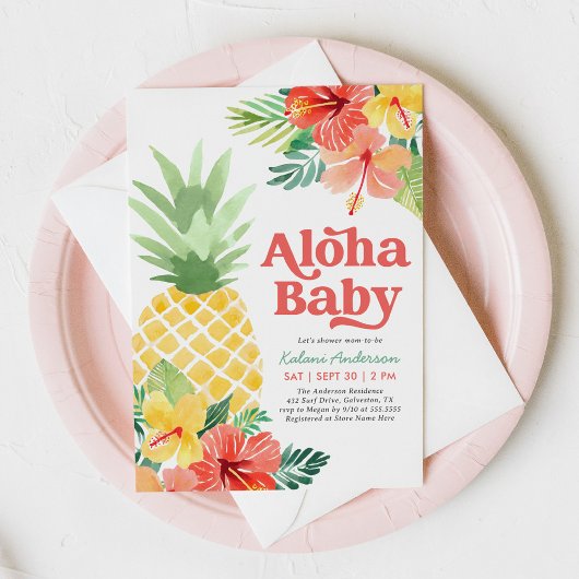 Tropisch ananas Baby shower Kaart