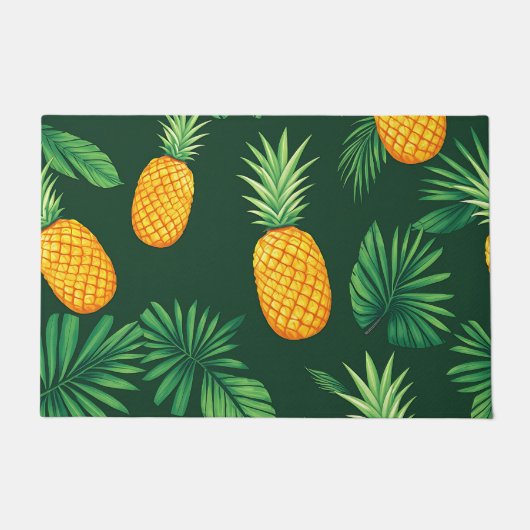 Tropisch Ananas Bladeren Patroon Deurmat (Voorkant)