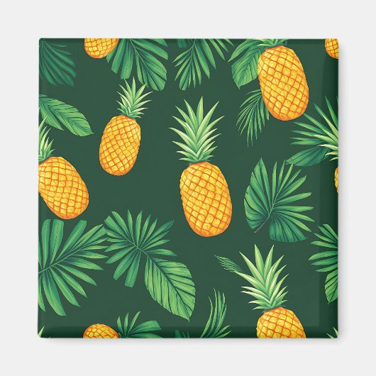 Tropisch Ananas Bladeren Patroon Magneet (Voorkant)