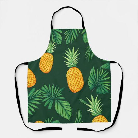 Tropisch Ananas Bladeren Patroon Schort (Voorkant)