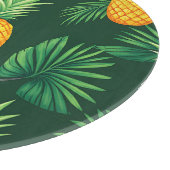 Tropisch Ananas Bladeren Patroon Snijplank (Hoek)