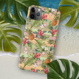 Tropisch Ananas Bloemige Waterverf Kunstpatroon iPhone 16 Pro Max Hoesje