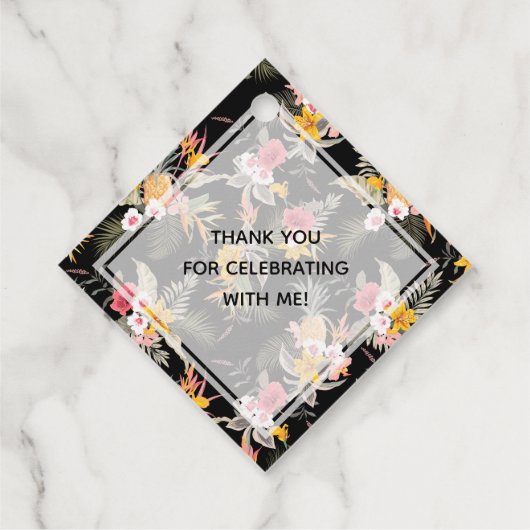 Tropisch Ananas Bruidsfeest Bedankjes Labels (Achterkant)