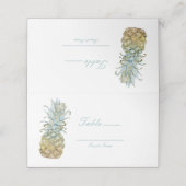 Tropisch Ananas Bruiloft Tafel Nummer Zitplaatsen Plaatskaartje (Buitenkant ongevouwen)