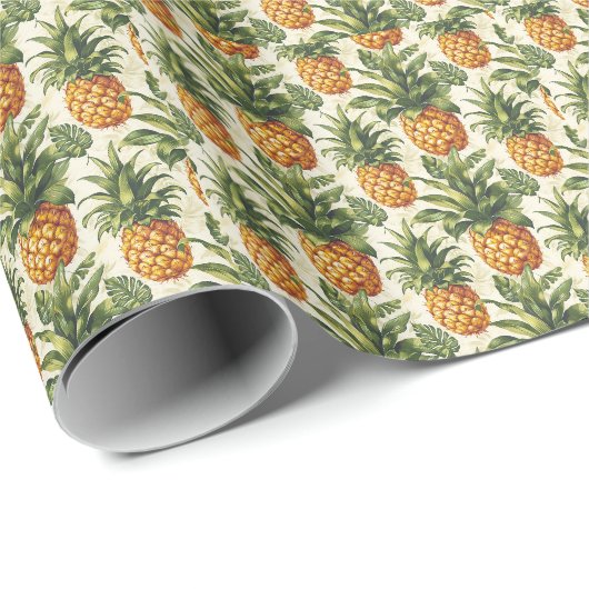 Tropisch Ananas Cadeaupapier Inpakpapier (Rol Hoek)