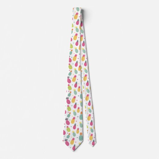 Tropisch ananas- en hartpatroon stropdas (Voorkant)
