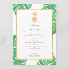 Tropisch Ananas Goud Trouwmenu Menu