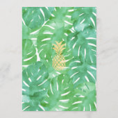 Tropisch Ananas Goud Trouwmenu Menu (Achterkant)