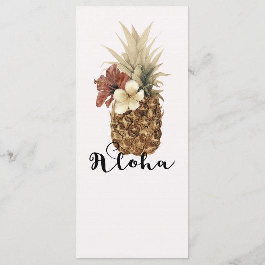 Tropisch ananas-hibiscus-bruiloftsmenu uit het ver menu (Achterkant)