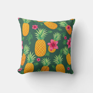 Tropisch Ananas Hibiscus Patroon Kussen