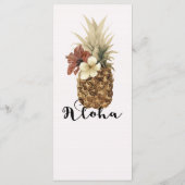Tropisch ananas-hibiscus trouwmenu in vintage stij menu (Achterkant)