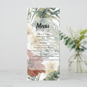 Tropisch ananas-hibiscus trouwmenu in vintage stij menu (Staand voorkant)