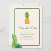 Tropisch Ananas Kust Bruiloft Save the Date Kaart (Voorkant)