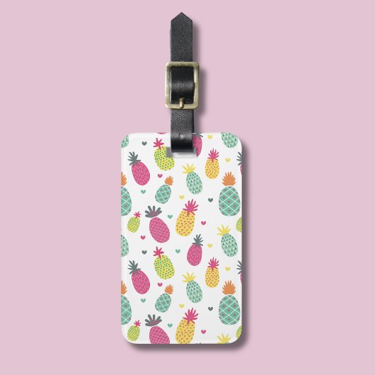 Tropisch Ananas Patroon Bagagelabel
