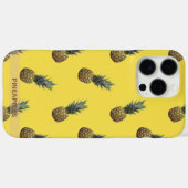 Tropisch ananas patroon geel gepersonaliseerd Case-Mate iPhone case (Achterkant (horizontaal))