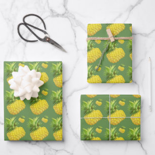 Tropisch Ananas Patroon: Zomer Fruit Kunst Inpakpapier Vel