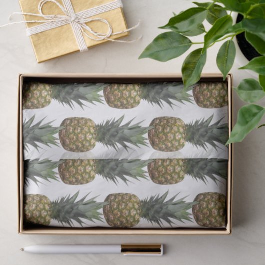 Tropisch ananas patroon zomer wit tissuepapier (Geschenk)