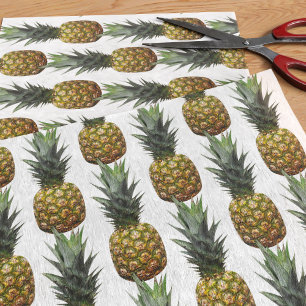 Tropisch ananas patroon zomer wit tissuepapier