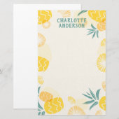 Tropisch Ananas Persoonlijk Briefpapier (Voorkant / Achterkant)