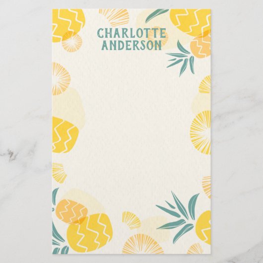 Tropisch Ananas Persoonlijk Briefpapier (Voorkant)