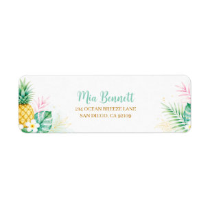 Tropisch Ananas Retouradres Etiket