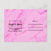 Tropisch Ananas Roze Marmer Bewaar de Datum Aankondigingskaart (Achterkant)