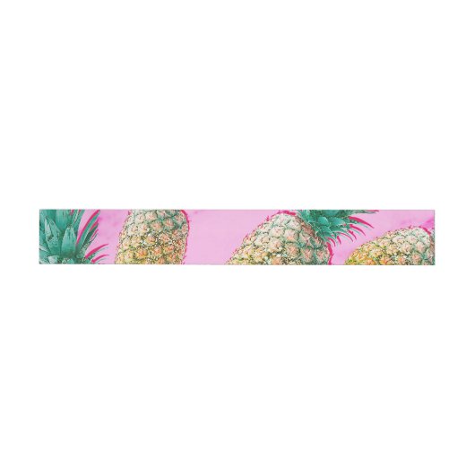 Tropisch Ananas Roze Marmer Modern Feest Omwikkelbaar Adreslabel (Individueel)
