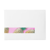 Tropisch Ananas Roze Marmer Modern Feest Omwikkelbaar Adreslabel (Voorkant)