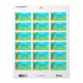 Tropisch ananas strand paradijs adres etiket (Full Sheet)