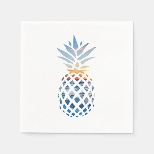 Tropisch ananas thema verjaardagsfeestje servet (Voorkant)