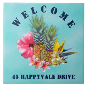 Tropisch Ananas Welkom Huis Adres Tegeltje