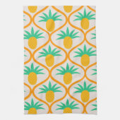 Tropisch ananaspatroon op Oranje Ogee Theedoek (Verticaal)
