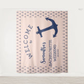 Tropisch Anker Strand Bruidsfeest Achtergrond Wandkleed (Voorkant)